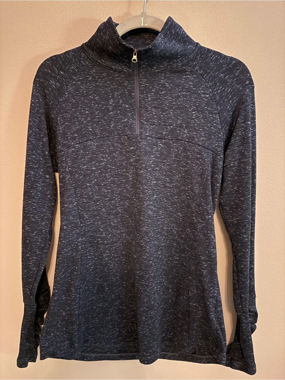 Columbia Women’s Medium 1/4 Zip Pullover Blue Heather Long Sleeve Thumbholes